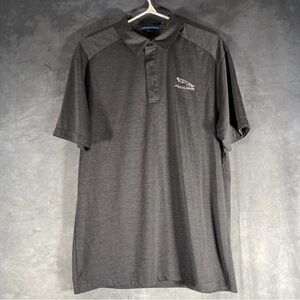 Jaguar Polo Golf Shirt Grey Embroidered Logo 3 Button Size M Lightweight